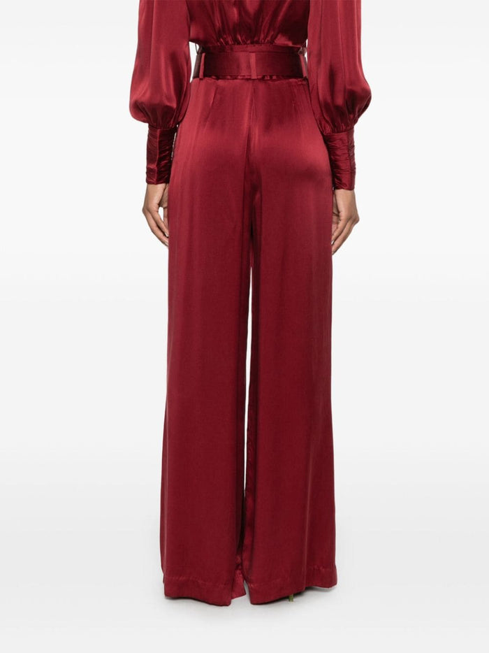 Zimmermann Trousers Bordeaux Silk