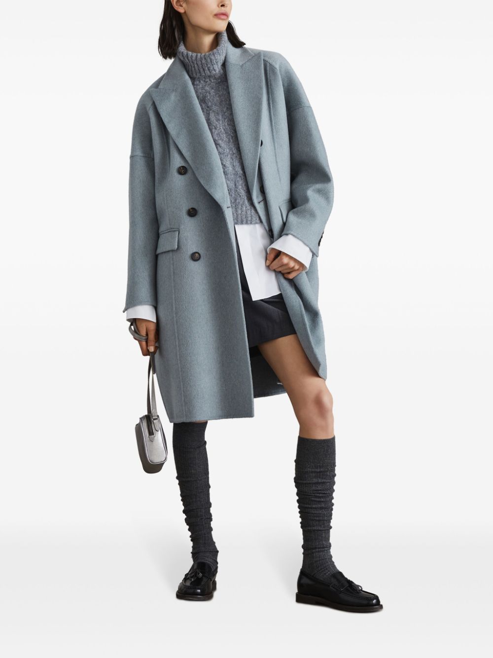 Brunello Cucinelli Coats Azzurro Cashmere