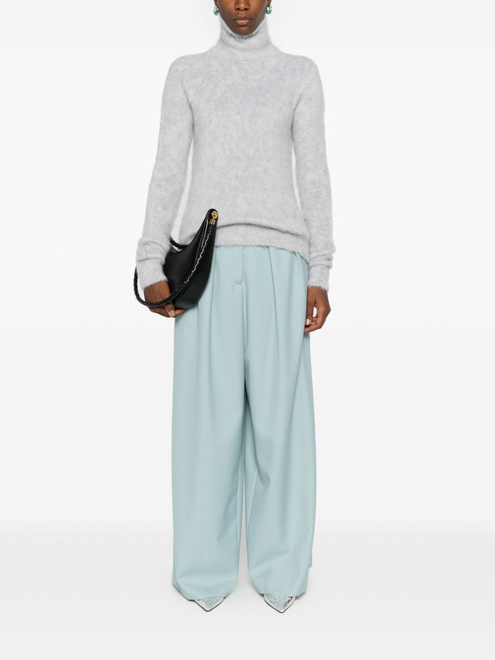 Sportmax Sweaters Grey Acpaca Polyamide Elastane
