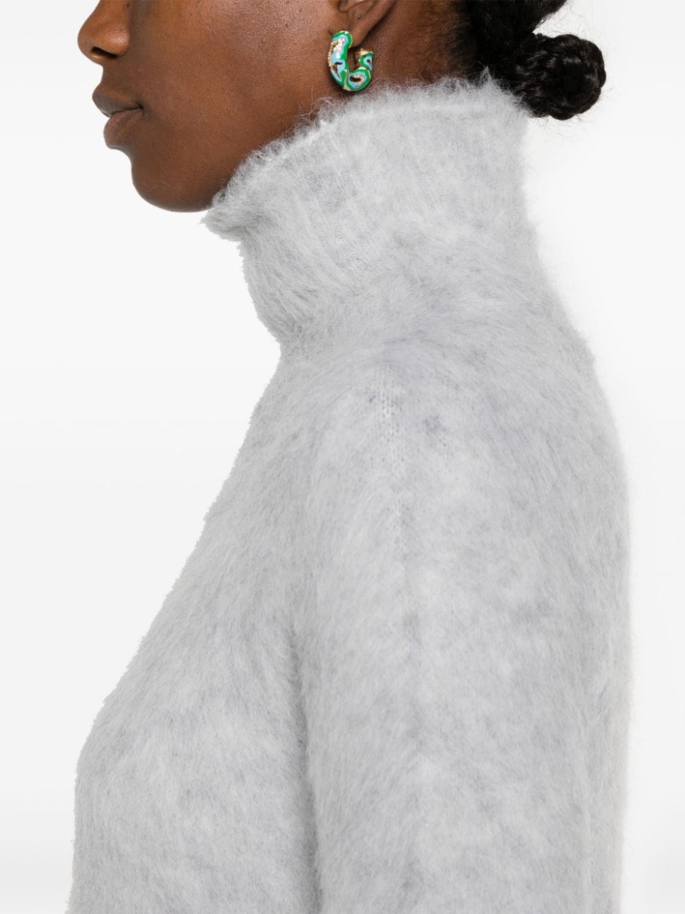 Sportmax Sweaters Grey Acpaca Polyamide Elastane