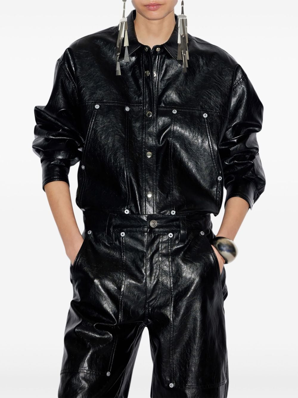 Marant Etoile Shirts Black Outer: Polyurethane