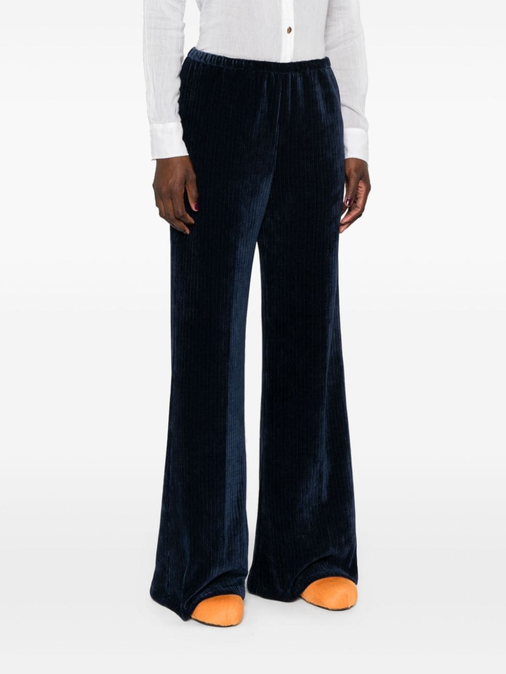 Forte Trousers Blue Polyester Elastane