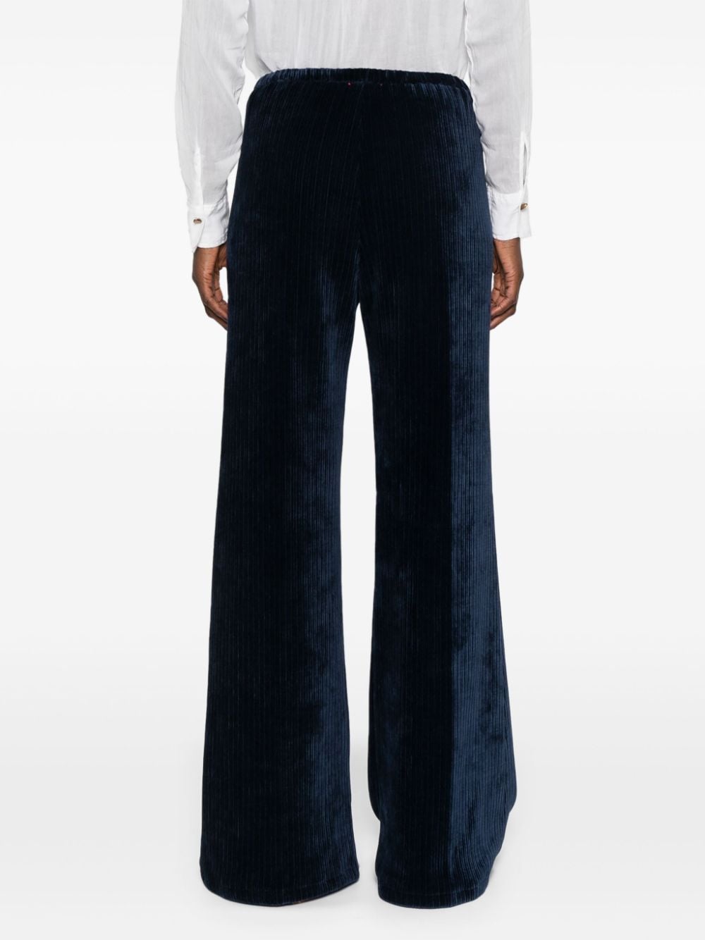 Forte Trousers Blue Polyester Elastane