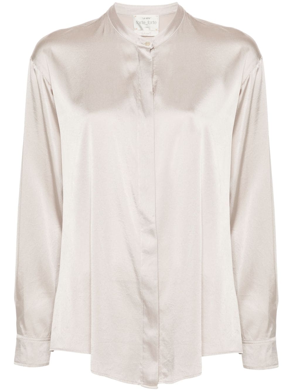 Forte Shirts Grey Silk Elastane