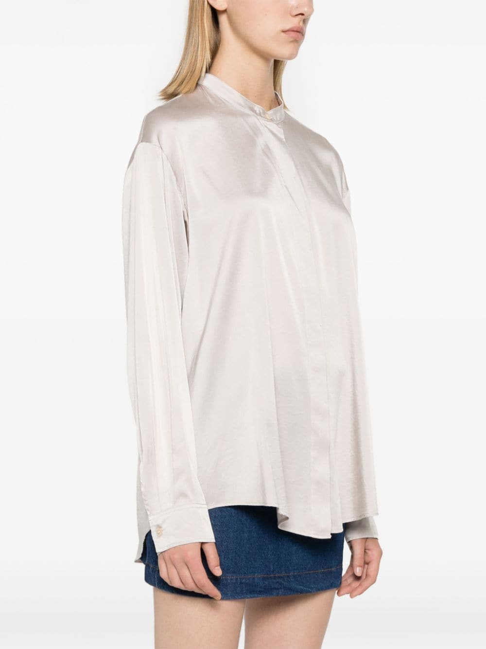 Forte Shirts Grey Silk Elastane