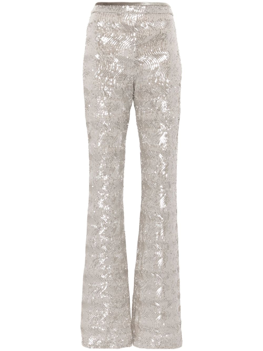 Forte Trousers Silver Polyester Elastane