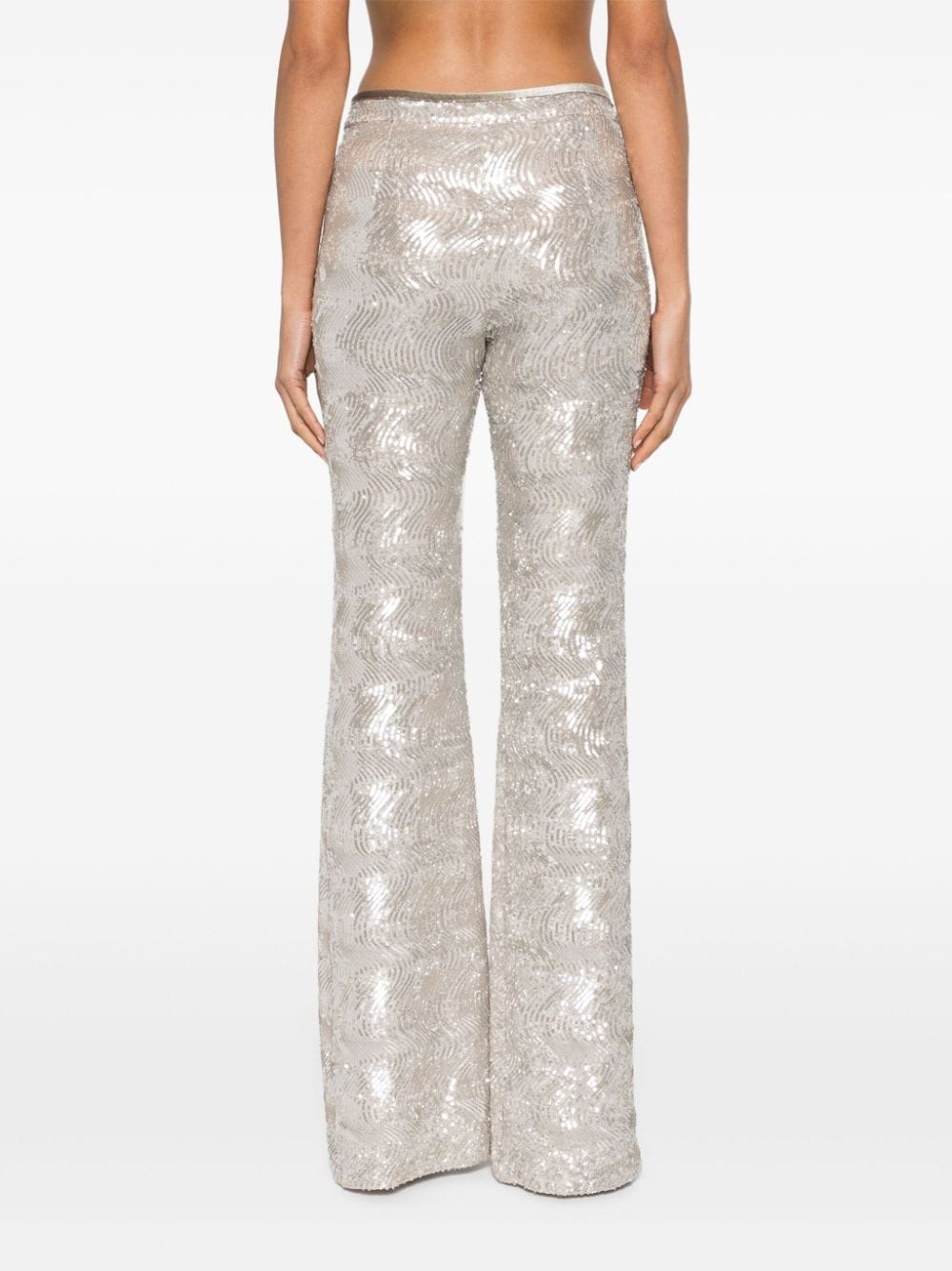 Forte Trousers Silver Polyester Elastane