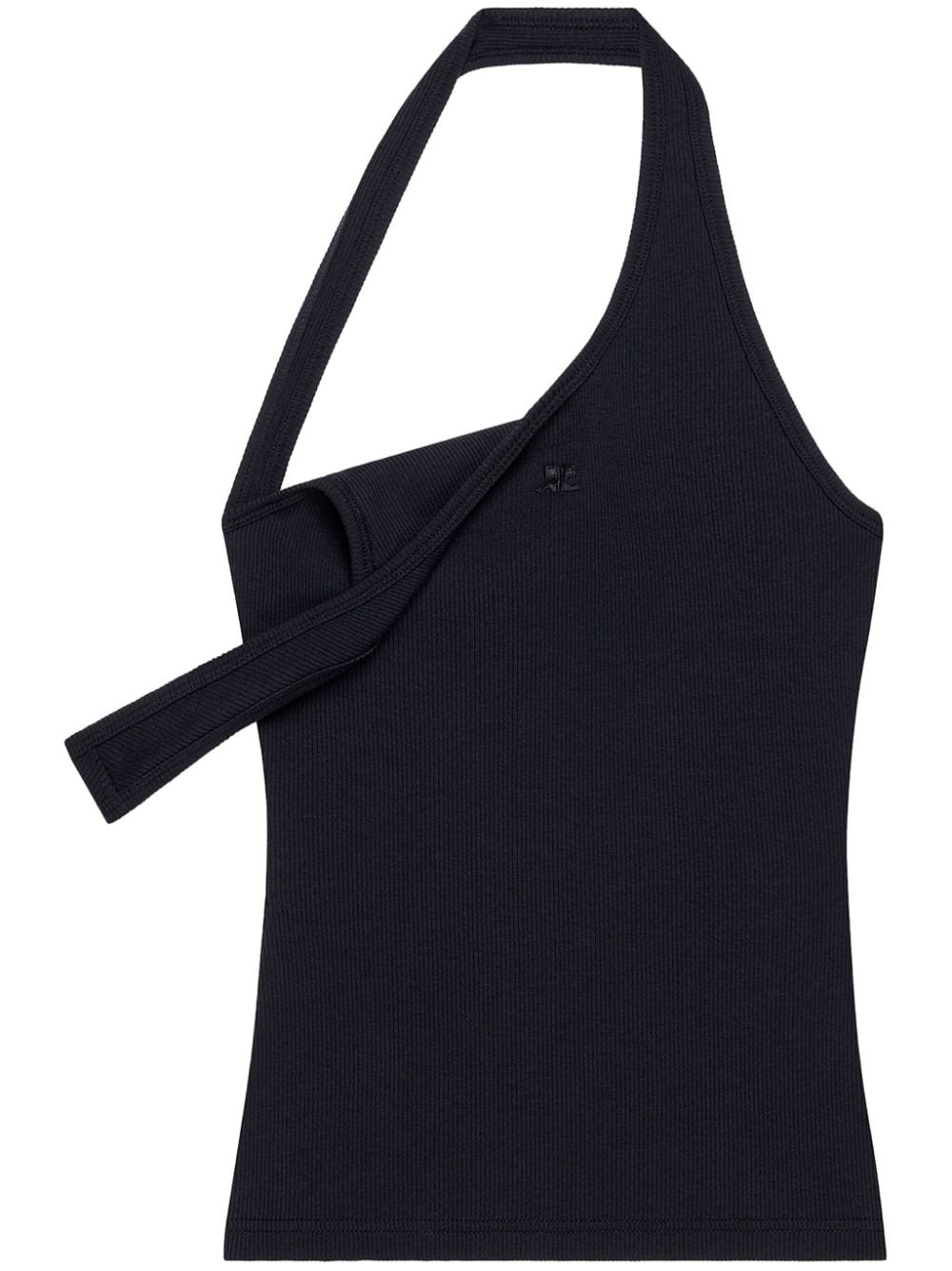 Courreges Top Black Cotton Elastane