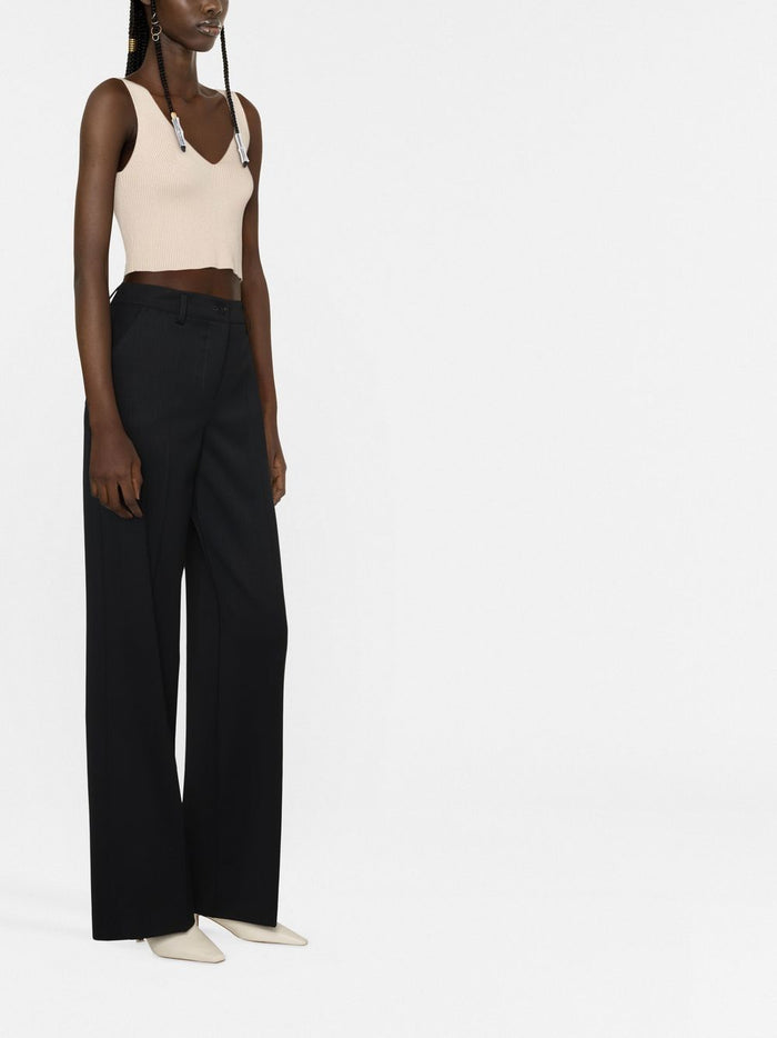 Parosh Trousers Black Virgin Wool Elastane