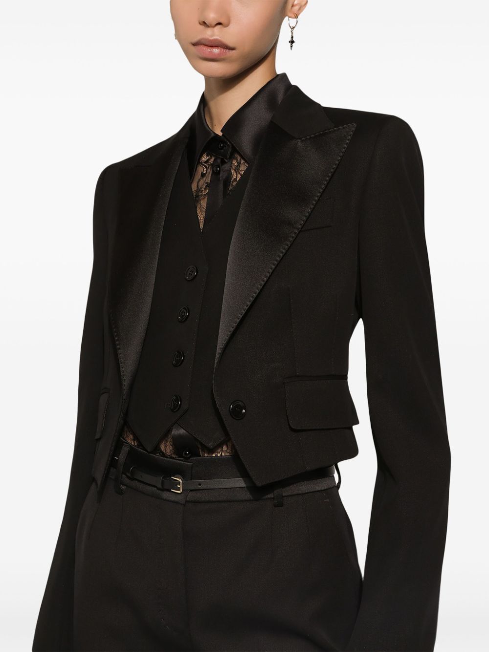 Dolce & Gabbana Jackets Black Virgin Wool Silk Polyester