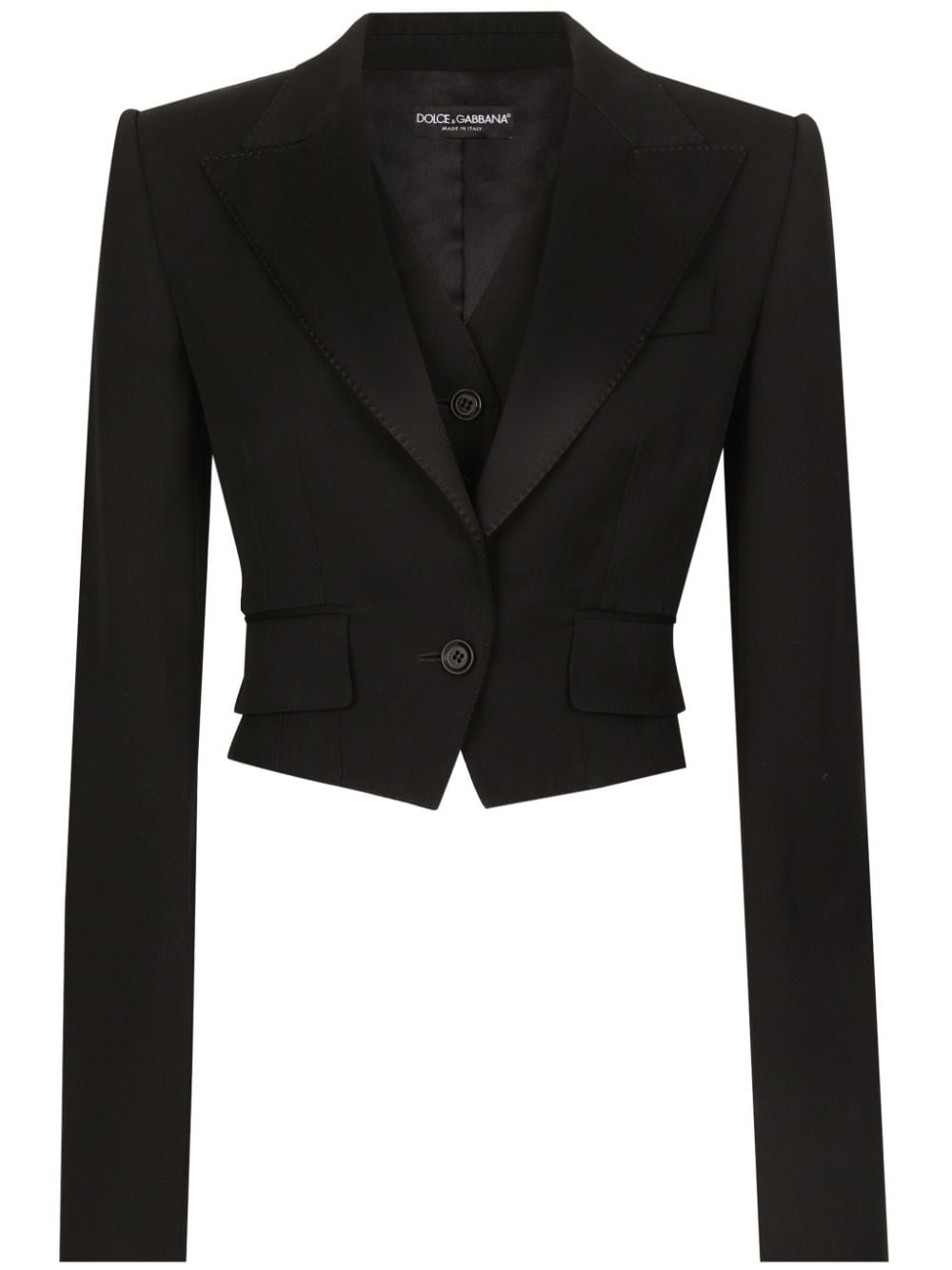 Dolce & Gabbana Jackets Black Virgin Wool Silk Polyester