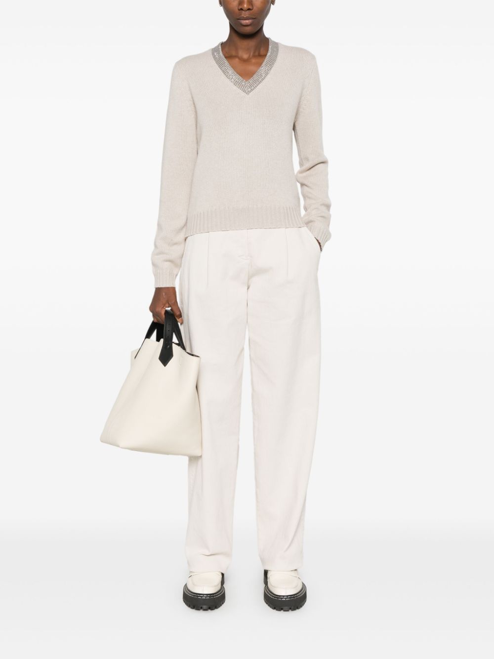 Brunello Cucinelli Sweaters Beige Cashmere