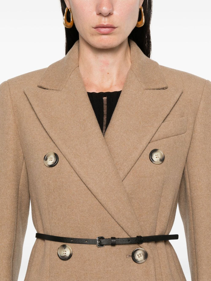 SportMax Coats Camel Wool Cashmere
