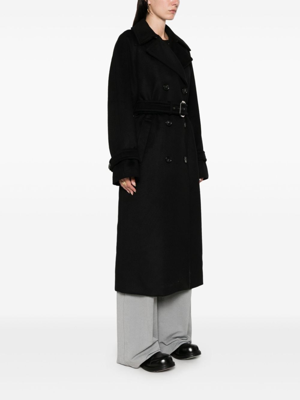 Sportmax Coats Black Virgin Wool