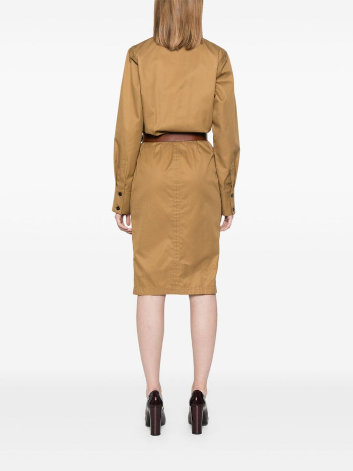 Saint Laurent Dresses Camel Cotton