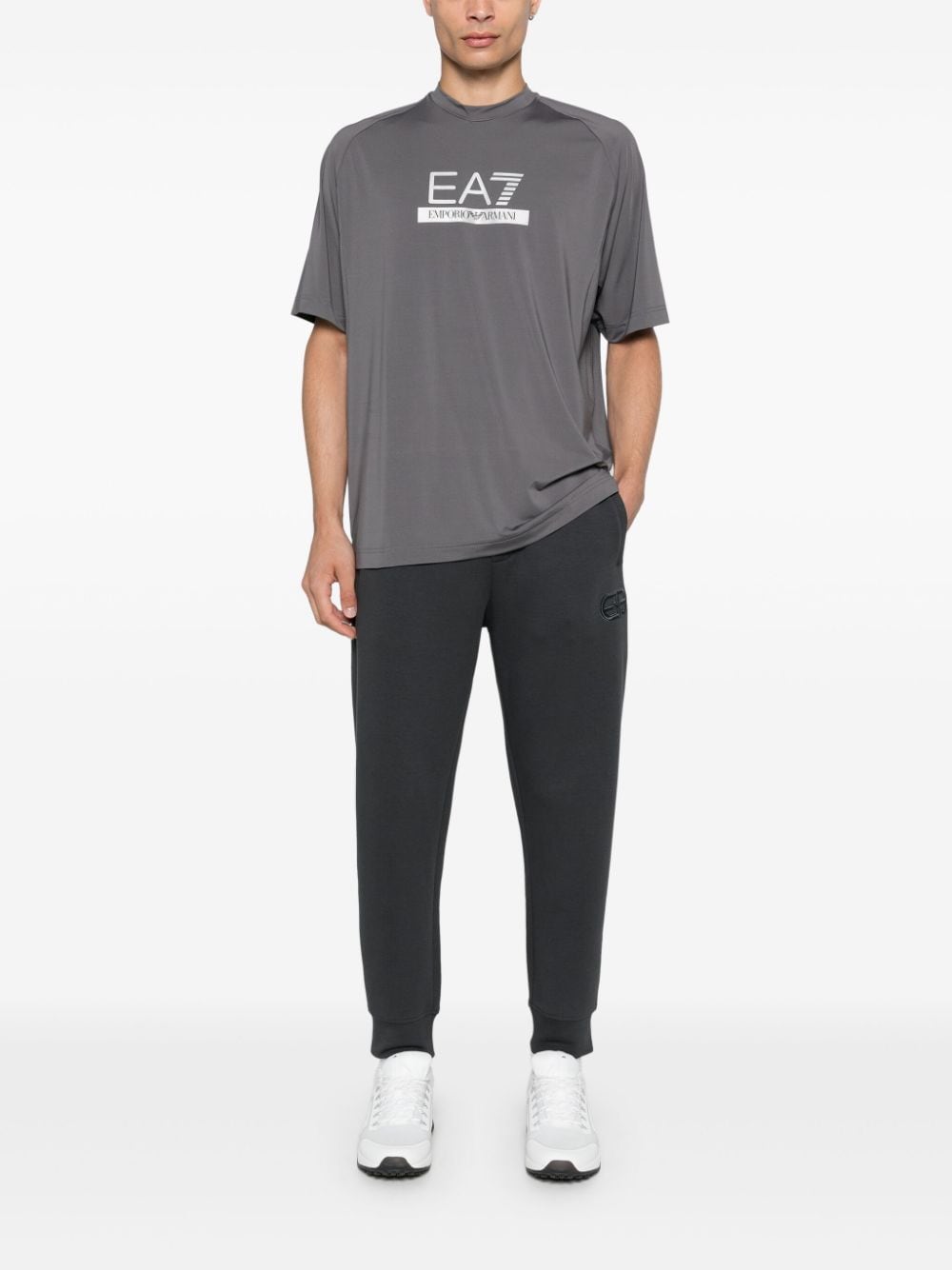 Emporio Armani Trousers Grigio Scuro Cotton