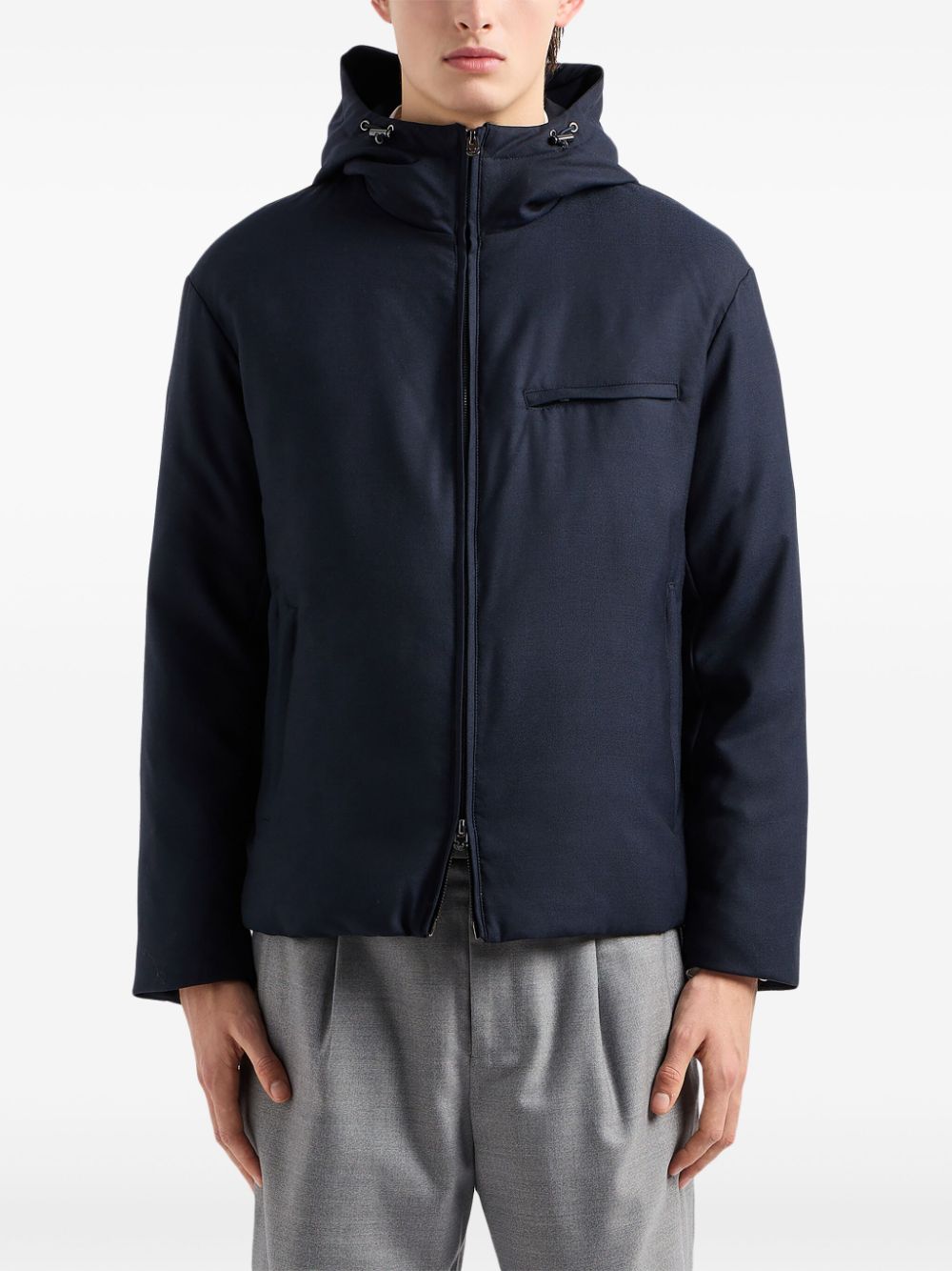Emporio Armani Capsule Coats Blu Virgin Wool