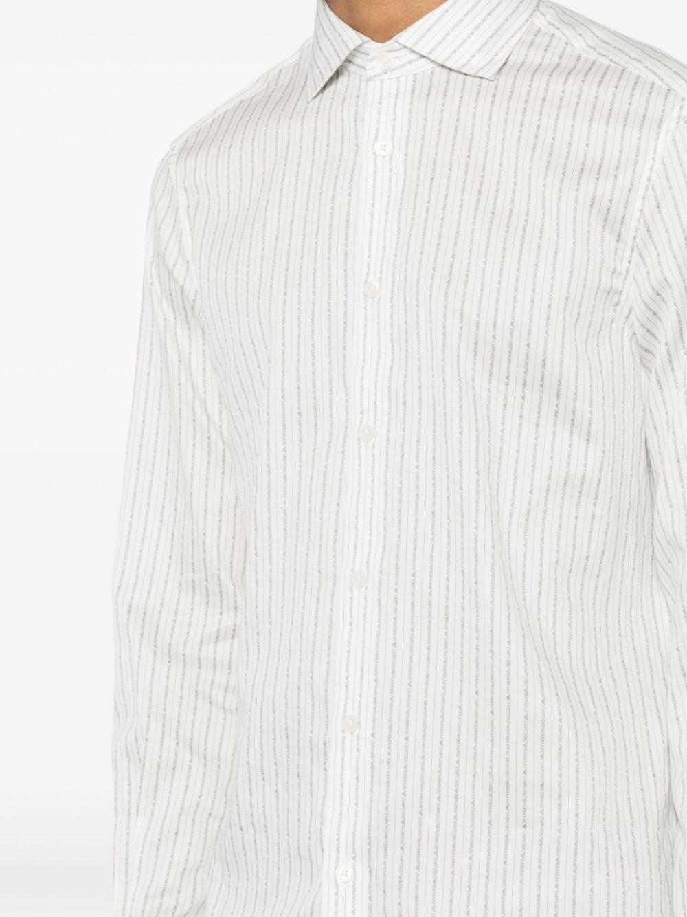 Emporio Armani Shirts Bianco Cotton Elastane