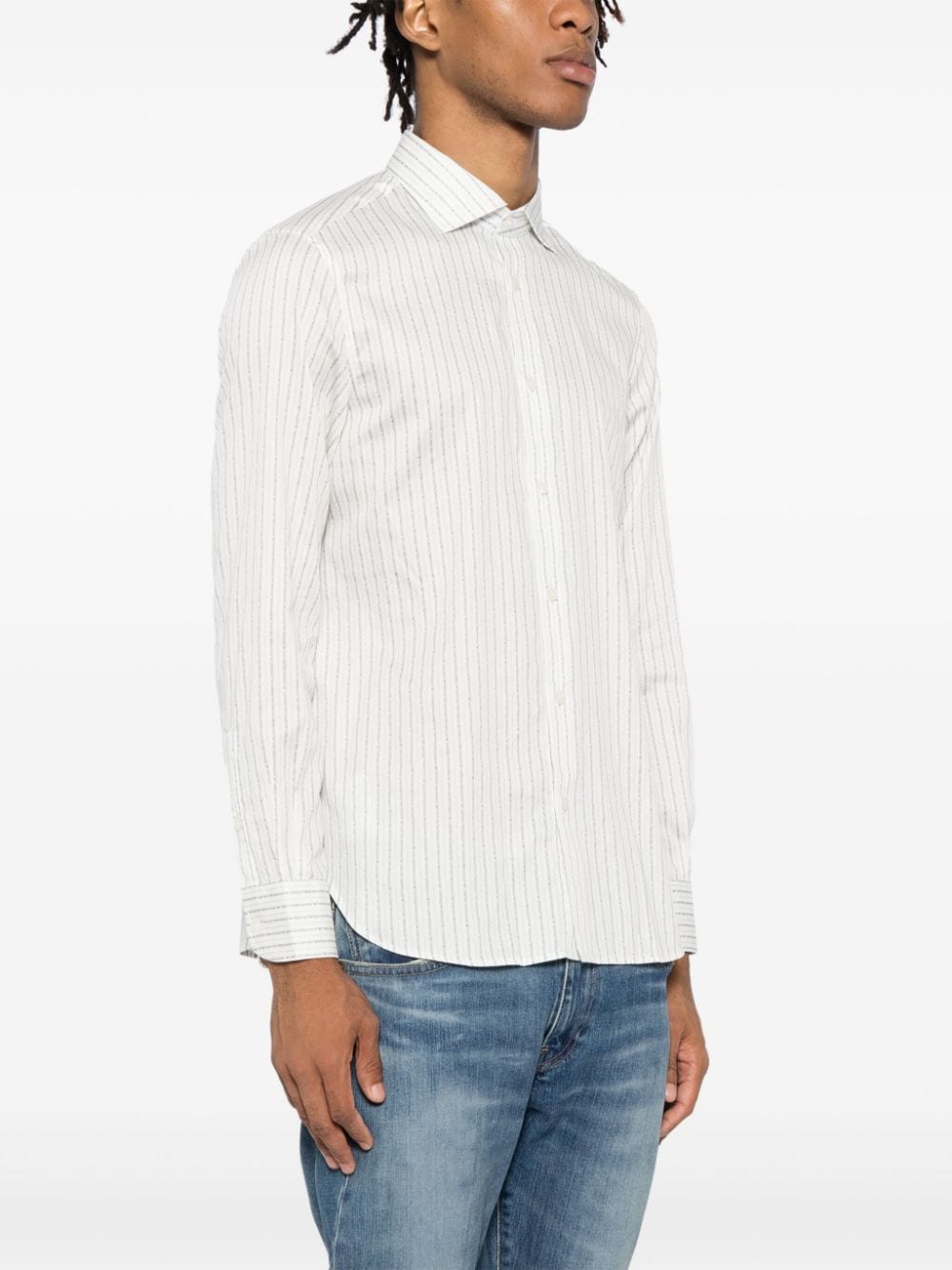 Emporio Armani Shirts Bianco Cotton Elastane
