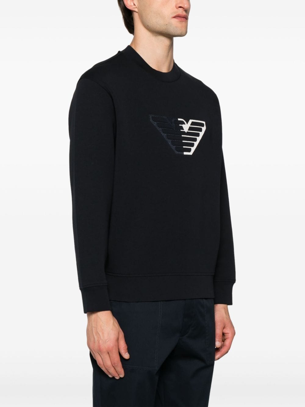 Emporio Armani Sweaters Blu Cotton Polyester Elastane