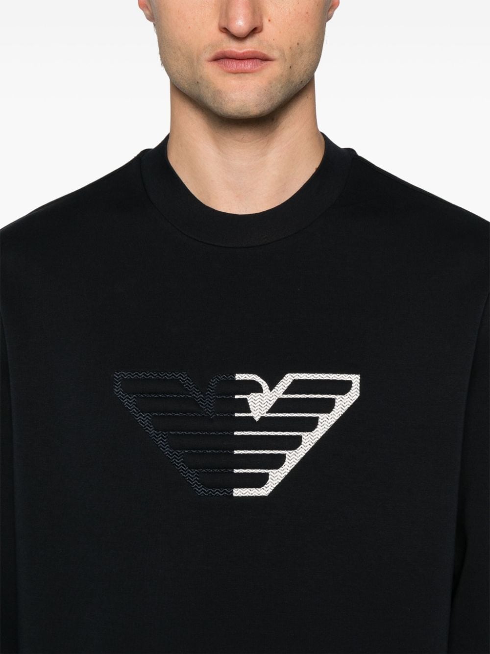 Emporio Armani Sweaters Blu Cotton Polyester Elastane
