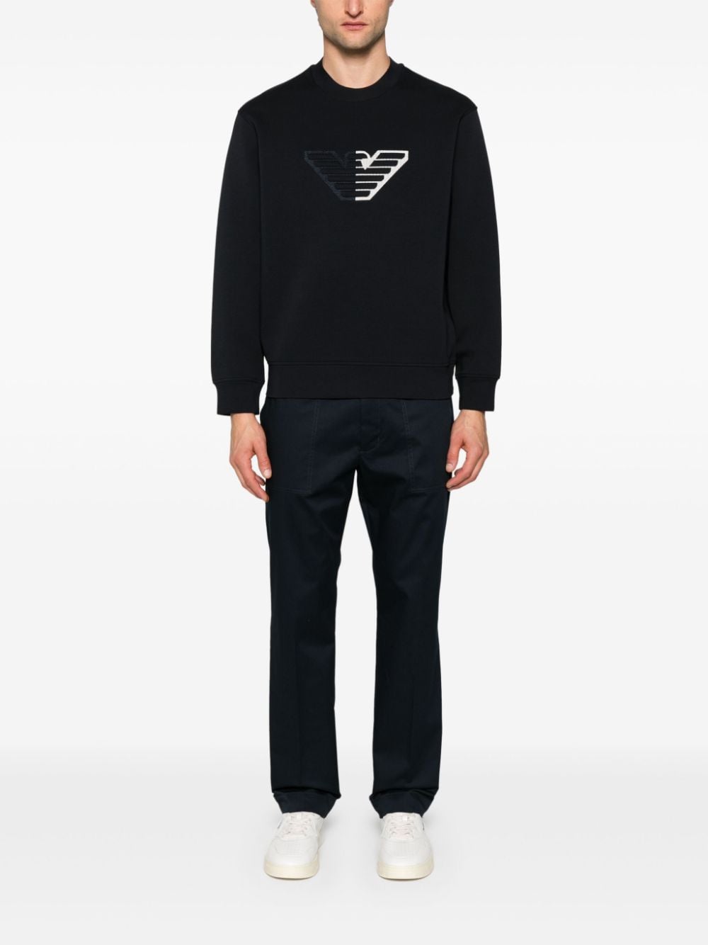 Emporio Armani Sweaters Blu Cotton Polyester Elastane