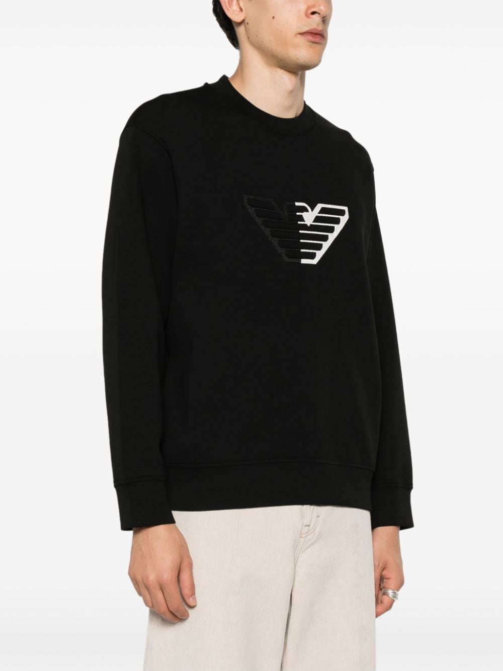 Emporio Armani Sweaters Nero Cotton Polyester Elastane