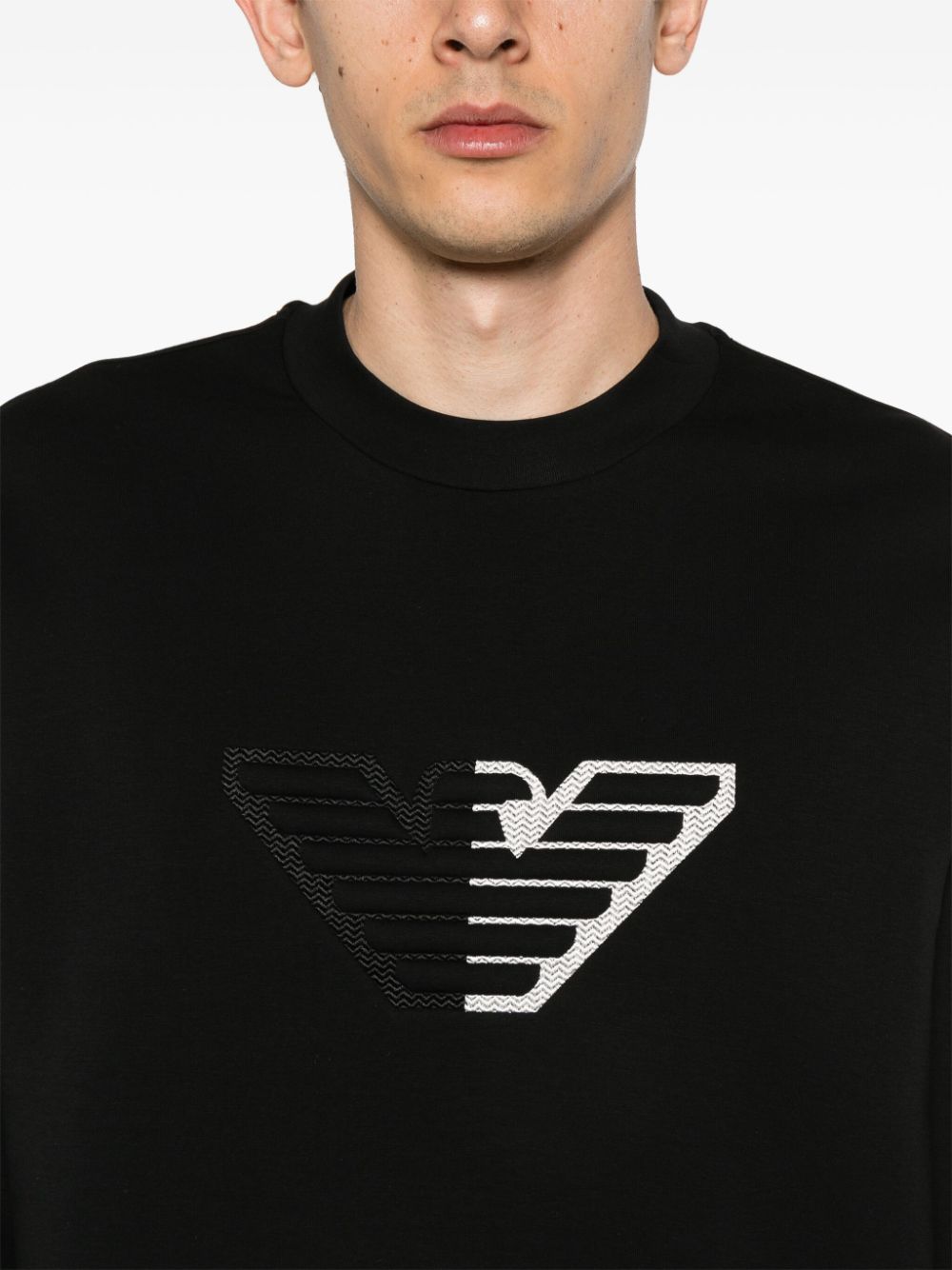 Emporio Armani Sweaters Nero Cotton Polyester Elastane