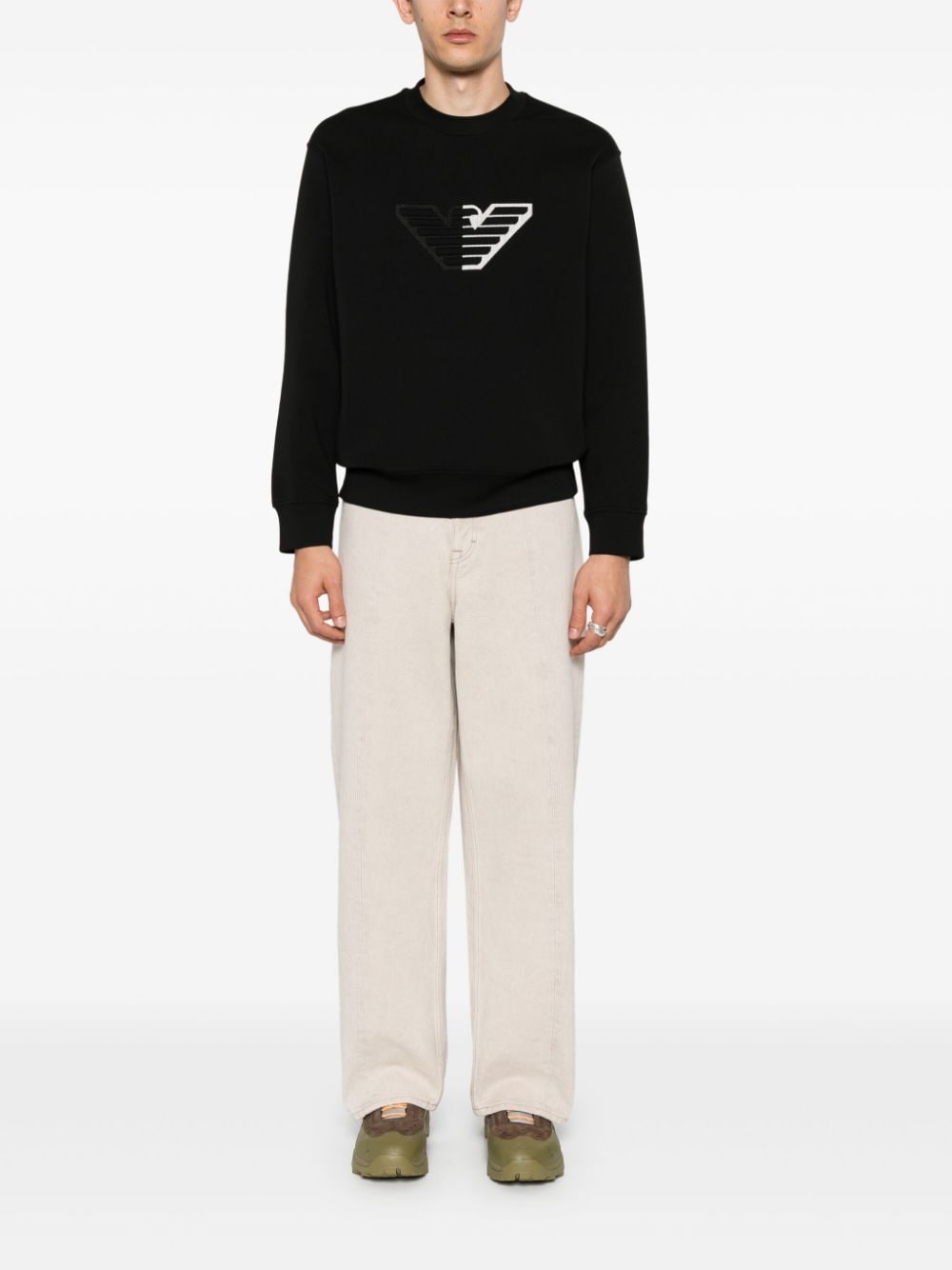 Emporio Armani Sweaters Nero Cotton Polyester Elastane