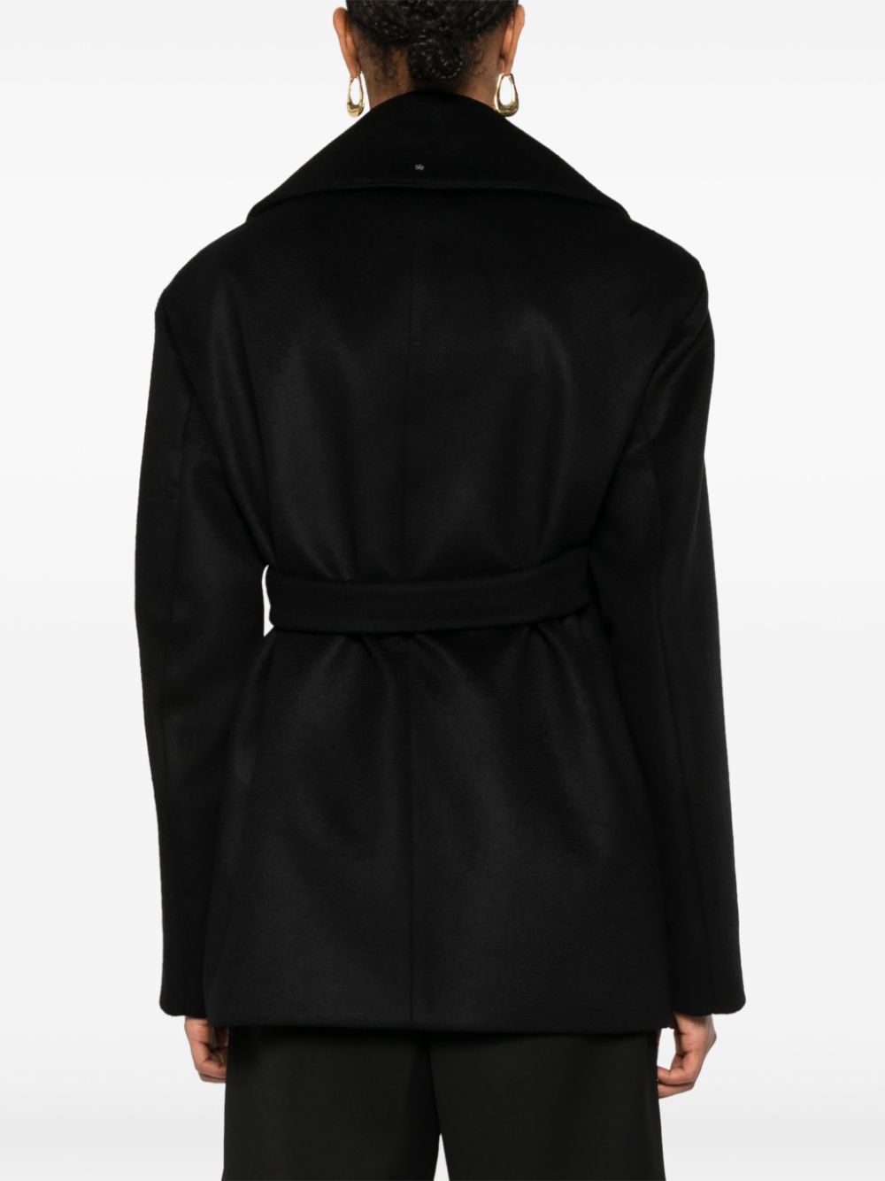 Sportmax Coats Black Virgin Wool