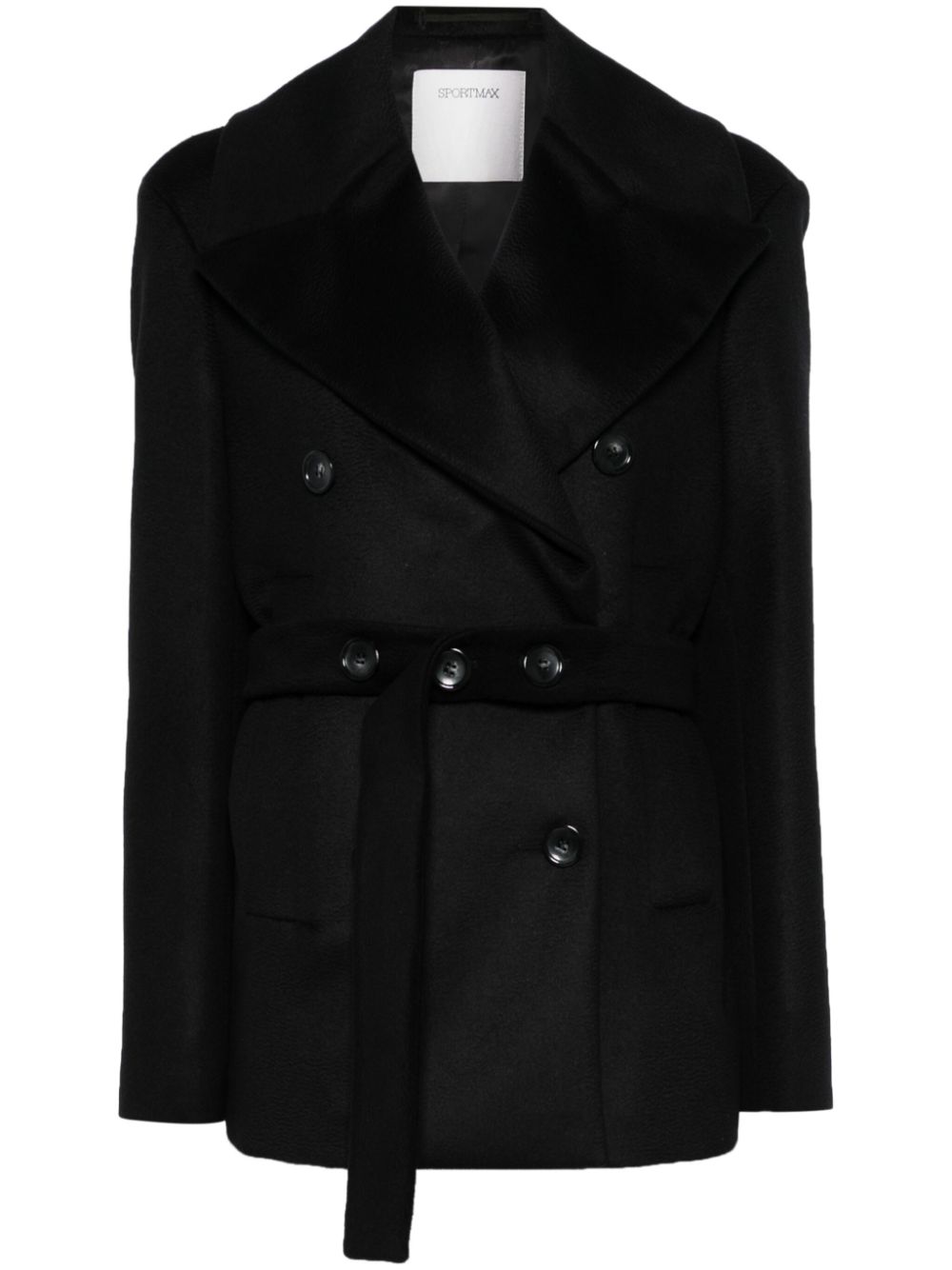 Sportmax Coats Black Virgin Wool