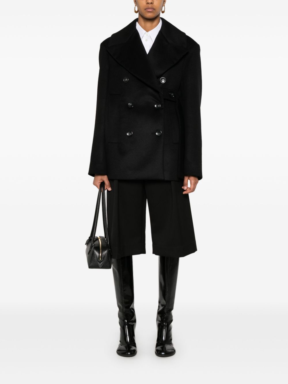 Sportmax Coats Black Virgin Wool