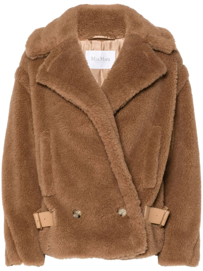 Max Mara Coats Camel Silk