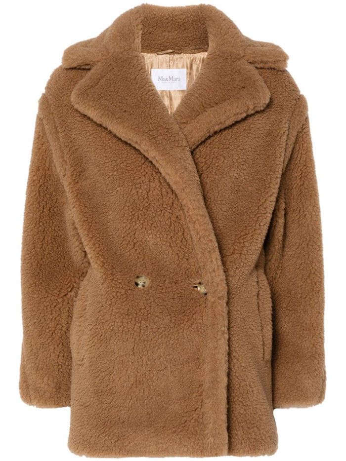 Max Mara Coats Camel Silk