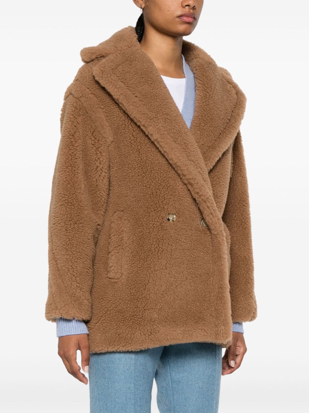Max Mara Coats Camel Silk
