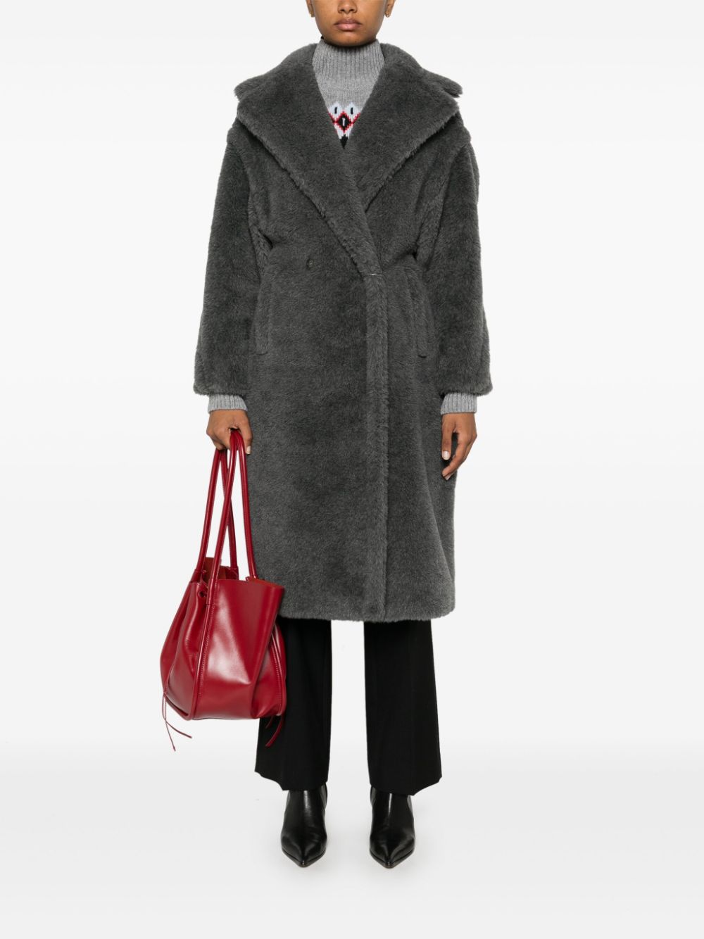 Max Mara Coats Grey Wool Alpaca Silk