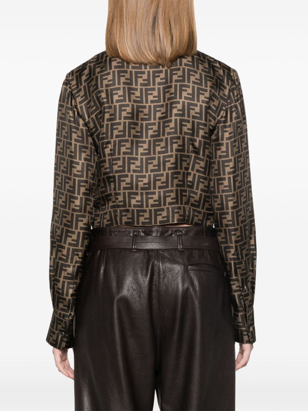 Fendi Shirts Brown Silk