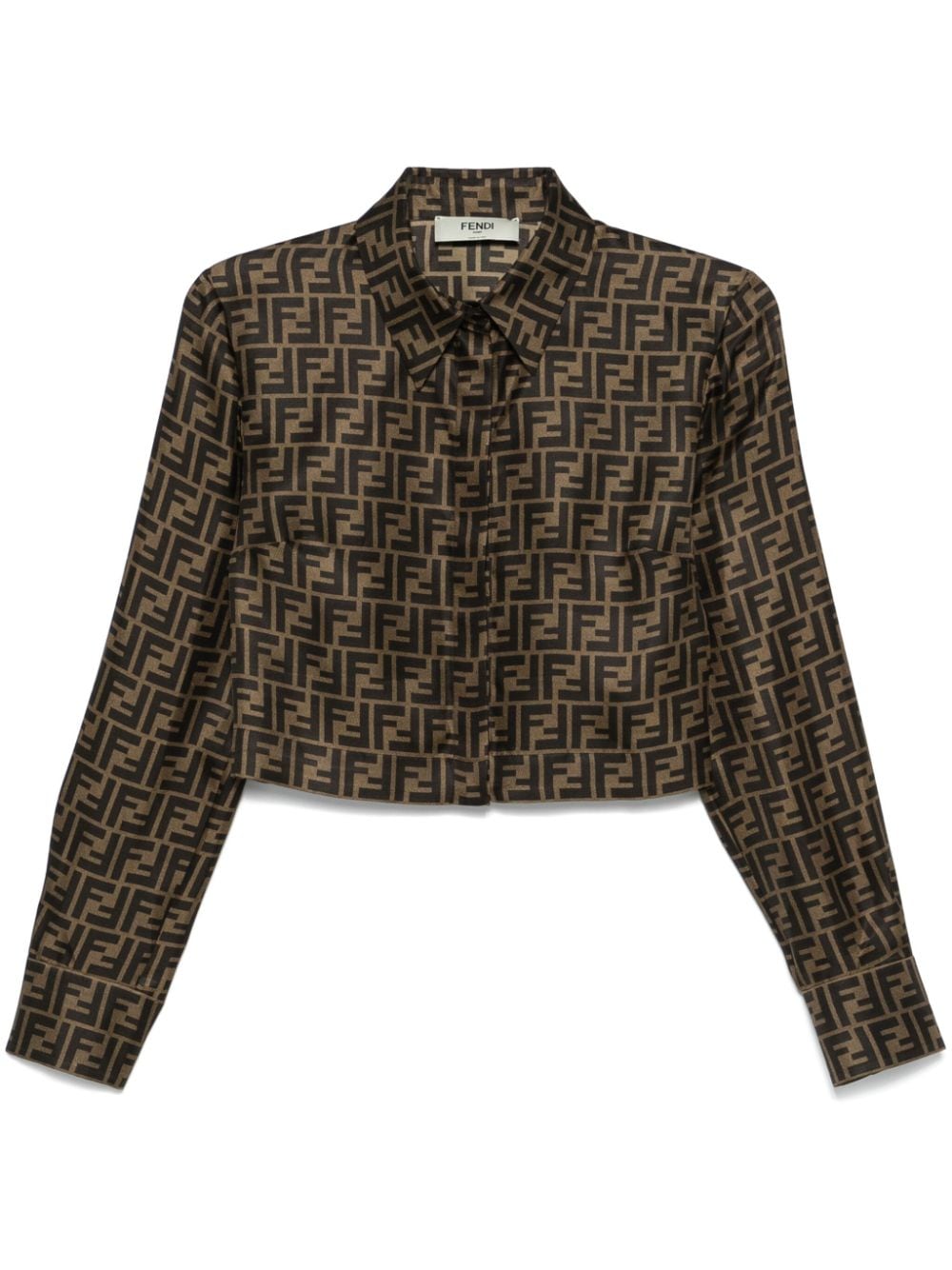 Fendi Shirts Brown Silk