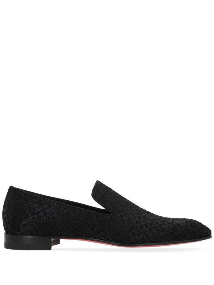 Christian Louboutin Flat Shoes Black Cotton Viscose Polyamide