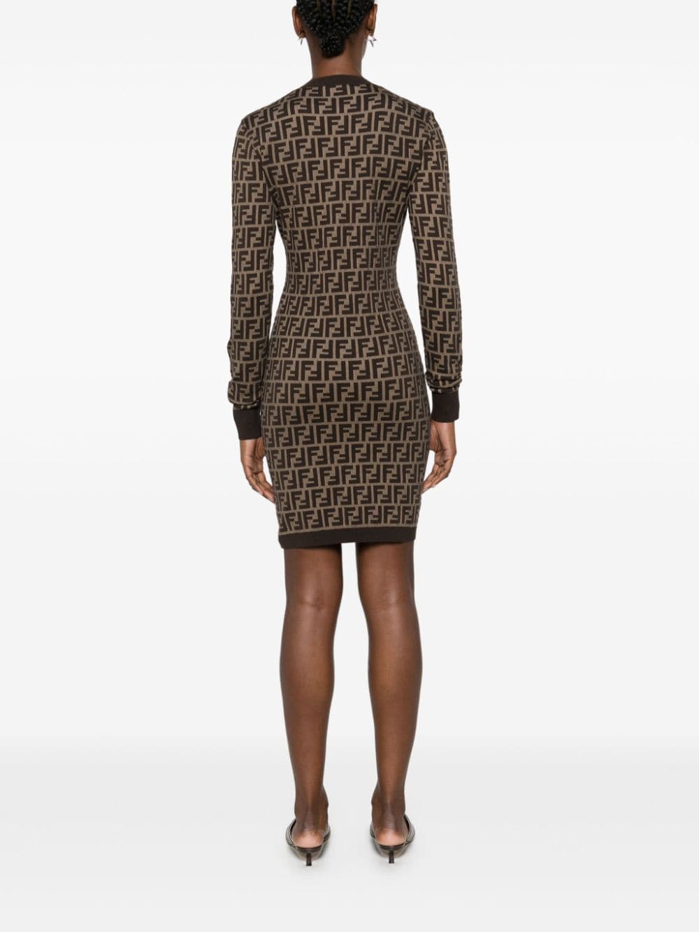 Fendi Dresses Brown Cotton Polyamid Elastane