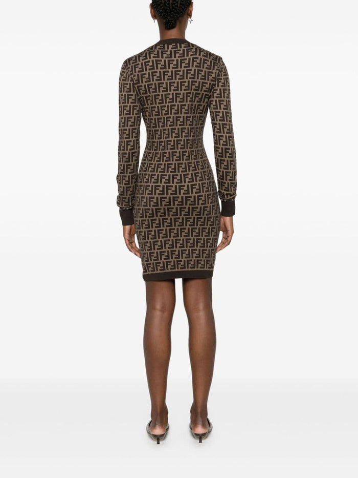 Fendi Dresses Brown Cotton Polyamid Elastane