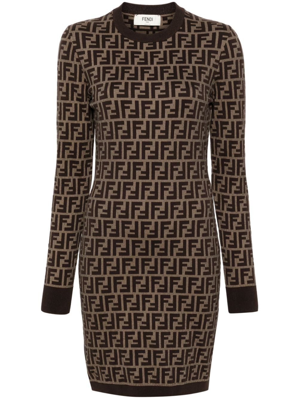 Fendi Dresses Brown Cotton Polyamid Elastane