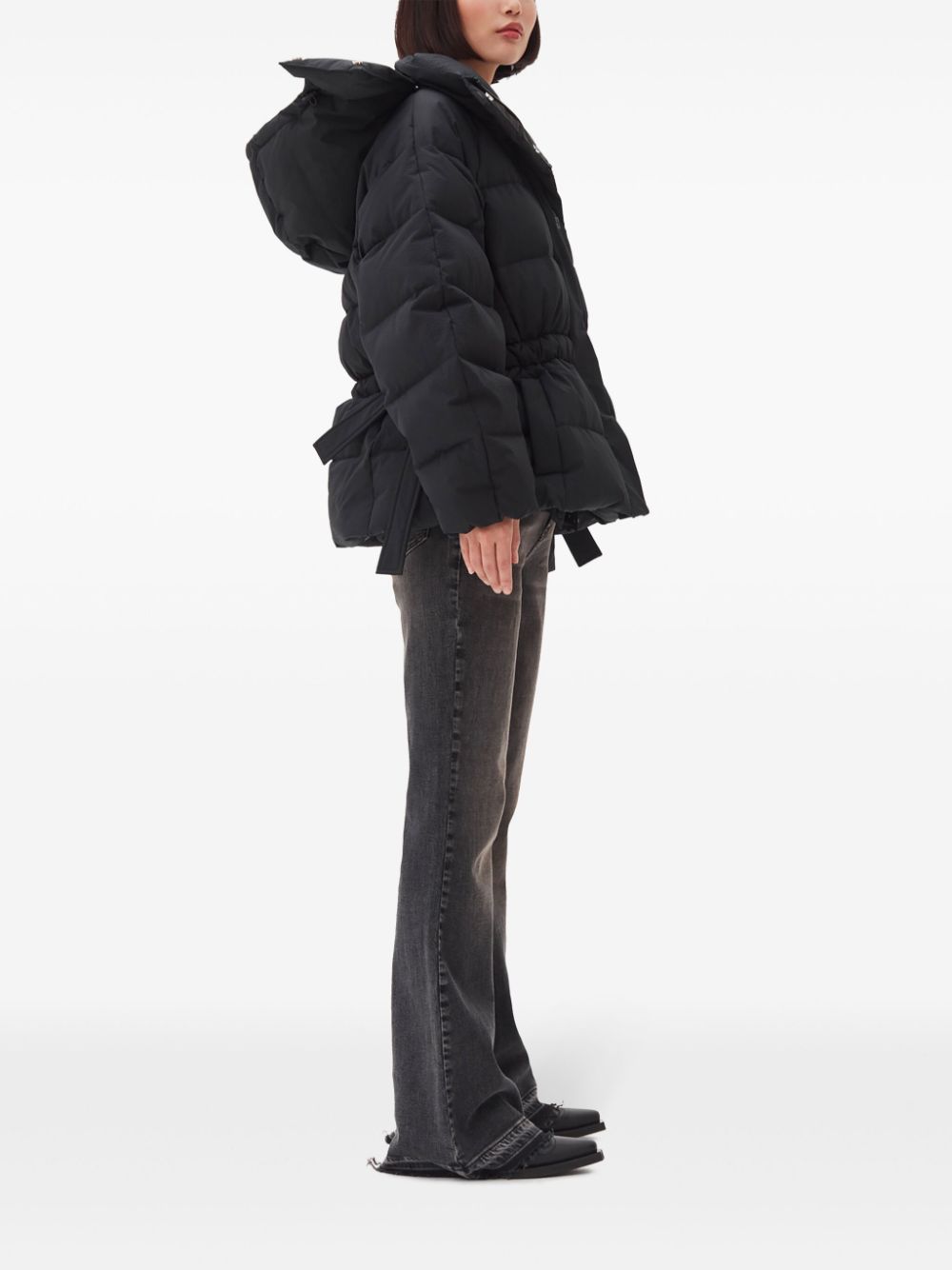 Ganni Coats Black Polyamide