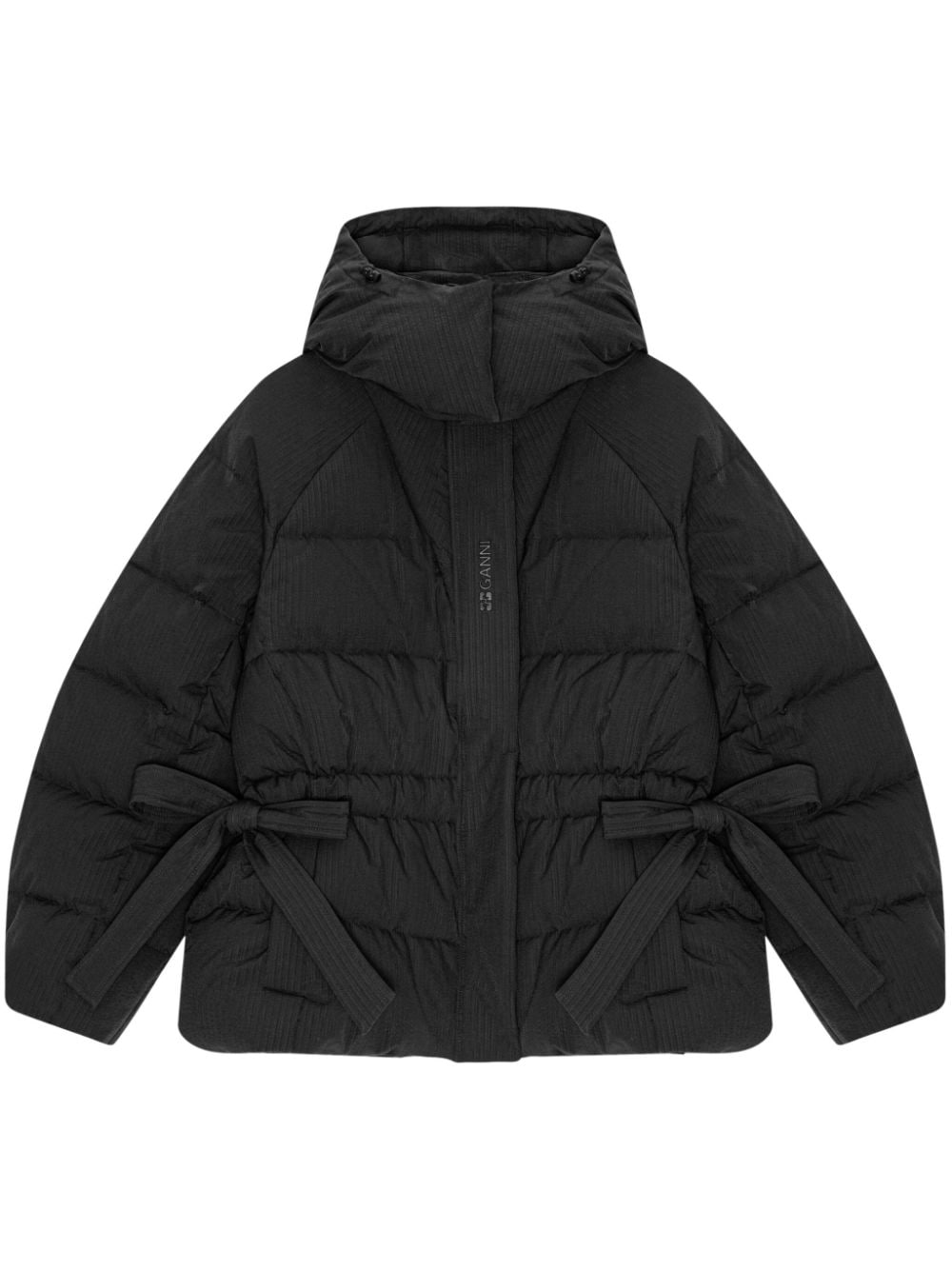 Ganni Coats Black Polyamide