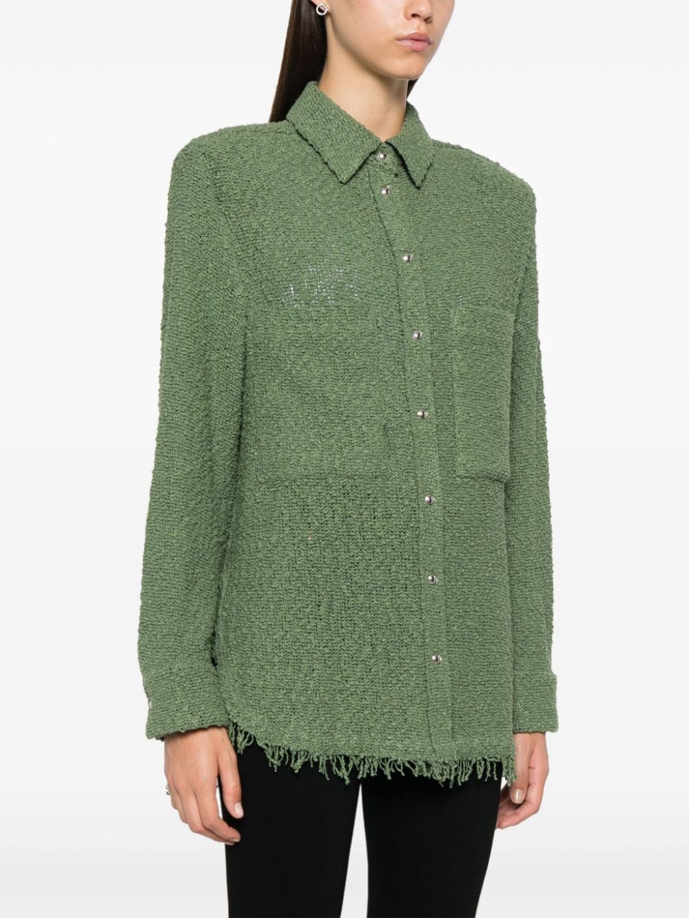 Iro Shirts Green Cotton Polyamide
