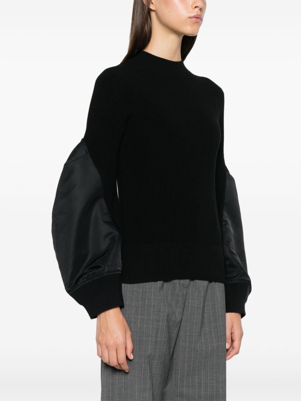Sacai Sweaters Black Cotton