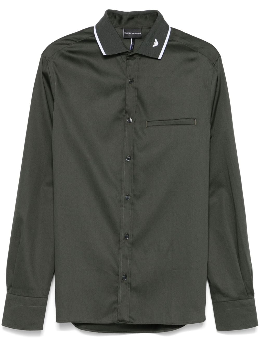 Emporio Armani Shirts Verde Militare Cotton