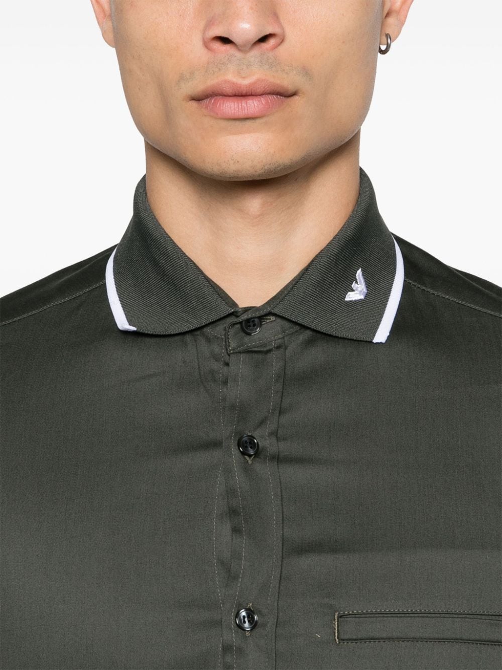 Emporio Armani Shirts Verde Militare Cotton