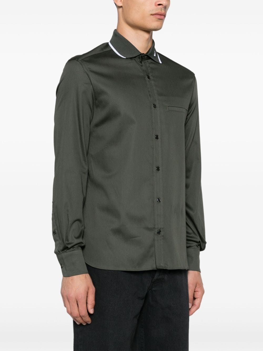 Emporio Armani Shirts Verde Militare Cotton