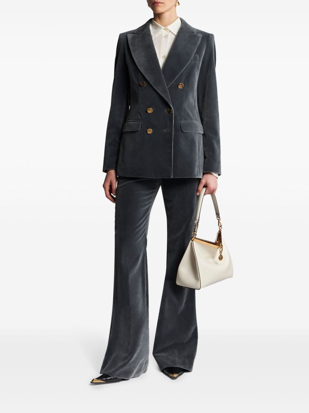 Etro Trousers Blue Cotton Elastane